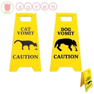 SOREN Dog Vomit Sign, Funny Gift Cat Vomit Sign,  Bright Yellow Warning Sign