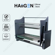 Haiigen - 304 Stainless Steel 2 Tier 600mm/700mm/800mm/900mm Up And Down Storage Kit Elevator With D
