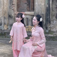 Ao Dai CNY Traditional Ao Dai for Mother and Baby. Brocade Fabric, Silk Pants, Soft, Cool, Polite St