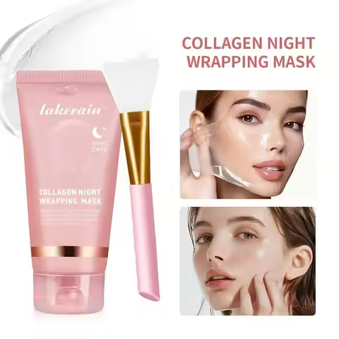 Skin Care Night Facial Mask Overnight Wrapping Peel Off Facial Mask Set Hydrolyzed Collagen Night Wr