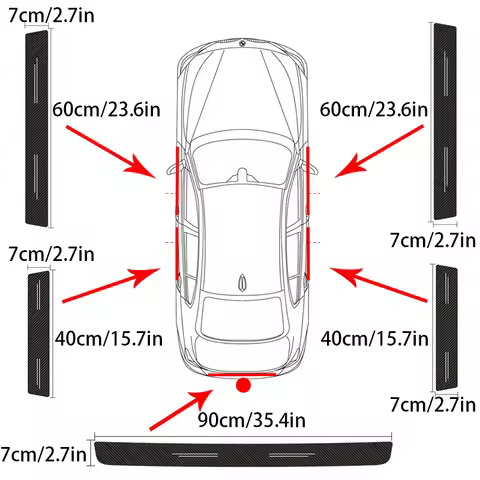 3D Carbon Fiber Car Sticker Auto Door Sill Side DIY Paste Protector Strip For BYD F3 E6 Yuan Plus At
