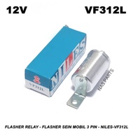 NILES VF312 Universal Type Car Lorry Heavy Duty Flasher Relay Unit 12v 3pin VF312L 0986336050
