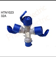 EUNOS Power Plug(เพาเวอร์ปลั๊ก) รุ่น HTN1023 32A 3Pin IP44 แบบสามทาง Multiple Outlet Sockets 32A 2P+