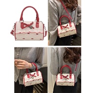 ST Bows Accent Shoulder Purse Dot Lightweight PU Crossbody Handbag For Daily Use