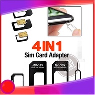 4 IN 1 Micro SIM Card Holder Noosy Nano SIM Card Adapter With Ejector Pin Router Modem Mobile Phone Sim Card Converter