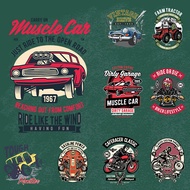 Iron-On Patch 130. Shirt Pattern Work set Of 12 Cars (C) Easy To Iron Hot Rolled Film Sheet Attached