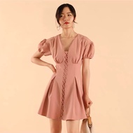 Stylish cross design bishop sleeve dress