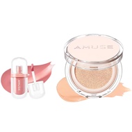 AMUSE SEOUL SKIN TUNE VEGAN COVER CUSHION 01 FAIR TUNE + JEL-FIT TINT 05 OAT FIG