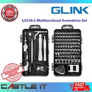 GLINK TL08GY 133-in-1 Precision Screwdriver Set for Laptop Phone PC Glasses with Leather Case