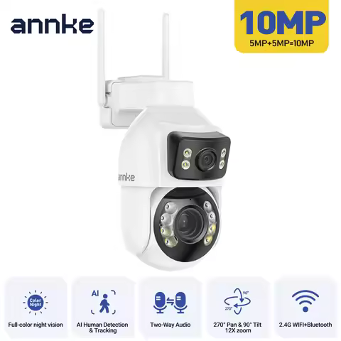 ANNKE WCD1012 10MP Dual Lens PTZ Camera 2.4G 12X wifi security camera Color Night Vision 1/2/4 PCS o