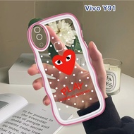 (Wave Case) For Vivo Y91 Y91C Y93 Y95 Y85 V9 Y81 Y71 Y67 V5 V5S Y53 Casing Fashion (Hearts) Shockproof Phone Softcase Full Cover Camera Protection Cases