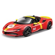 BBURAGO - Ferrari SF90 Stradale Le Mans Paint 1:18 Scale Diecast Replica with Bonnet and Trunk Openi