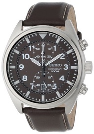 Seiko Men s SNN241 Stainless Steel Watch with Leather Band
