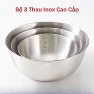 COMBO 3 CHẬU/ Thau inox Chậu Inox 304 - Âu Inox 304 Hàng Cao Cấp Nhập Khẩu Trực Tiếp Dày Dặn Đẹp