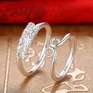 999 Pure Silver Couple Sterling Silver Ring Pair Men Women Open Tight Hoop Curse Ring Commemorative 
