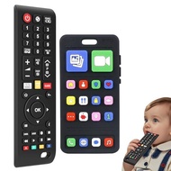 0-6 Months Baby Silicone Molar Toys, 6-12 Months Toddler Mobile Phone and Remote Control Molar Toys,
