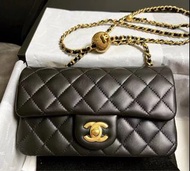 Chanel 23k mini classic flap/cf mini金球 20cm