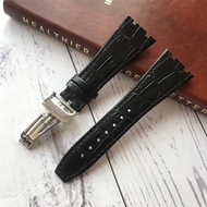 Crocodile Pattern Genuine Leather Watch Strap Adapt to AP Aibi 15703 Royal Oak Offshore Series Male 27mm Watch Accessories