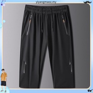 Three Quarter Pants Men 3 Quarter Pants Quick Drying Fashion Print Casual Shorts Cropped 3/4 Pants