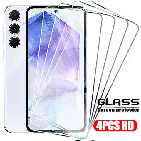 4Pcs Tempered Glass For Samsung Galaxy A55 M55 A35 A25 A15 M15 5G Screen Protectors Protective Glass