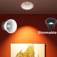 Dimmable LED Downlight Ceiling Light Anti-Glare COB Downlight 7w 15w Recessed Light AC85-220V Indoor Lighting
