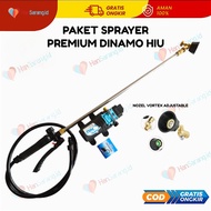 PAKET DINAMO SPRAYER ELEKTRIK NOZZLE ADJUSTABLE POTENSIO HIU SPRAYER PERTANIAN DINAMO POMPA DC HIU 1