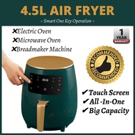 [Malaysia 3-Pin Plug] Air Fryer 4.5L Capacity Size XL Fryer Deep Frying Pan with Touch Control Timer