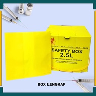 kardus sampah medis 2,5L safety box dus biohazard 16x12x14 cm