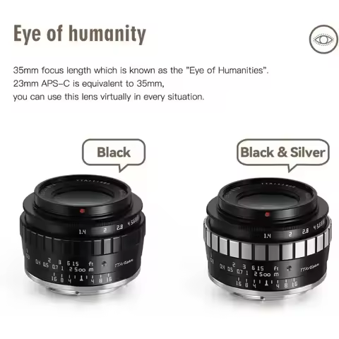 TTArtisan 23mm F1.4 APS-C MF Lenses For Fuji X XT-100 Nikon Z Z50 ZFC Sony E A6600 Olympus E-M5 M43 