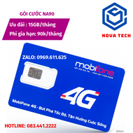 Sim 4G Mobifone gói NA90 15 GB/ tháng TỐC ĐỘ CAO - 90k/ tháng - Đăng kí đơn giản - Sử dụng toàn quốc