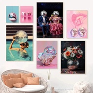 Surreal Fashion Retro Party Pop Art Disco Classic Poster Print Home Decor,No Frame Canvas Painting G