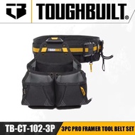 TOUGHBUILT TB-CT-102-3P 3pc Pro Framer Tool Belt Set Waist Pack Belt Hammer Hanging Power Tool Acces