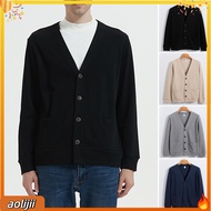 Men Home Wear Cardigan Men Solid Color Cardigan Mens V Neck Cardigan Sweater Coat for Business Casua
