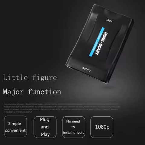 HDMI To SCART Composite Video Converter 1080p + DC CABLE Or 5V 1A DC Plug Power SUPPLY POWER For CRT