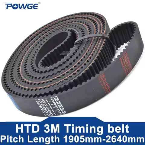 POWGE HTD 3M Timing belt Lp=1905 1953 1980 2001 2040 2088 2121 2220 2388 2460 2505 2640 Width 6-30 H