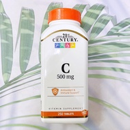 85% OFF ราคา Sale!!! EXP:02/2024-03/2024 วิตามินซี C-500 mg Plus Calcium 250 Tablets (21st Century) +แคลเซียม 30 mg