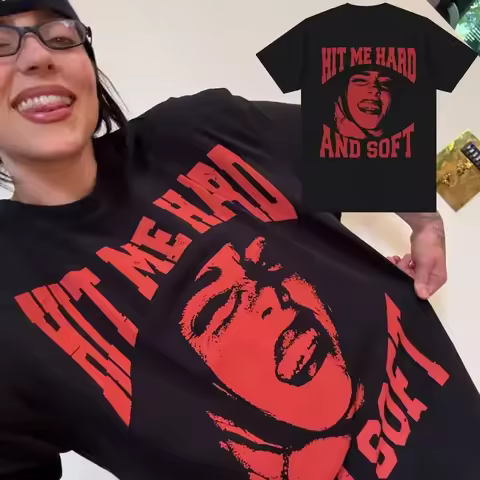 2026 Ladies' and Men's Short Sleeve T-Shirts By Billie Eilish Fashion Brand Summer Collectio