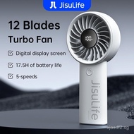 JisuLife Handheld Fan 5000mAh 12-blade Turbo fan with 18 hours battery live