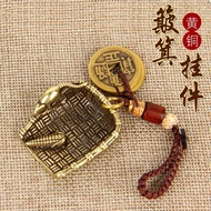 Jimantang Copper Dustpan Pendant Copper Five Emperor Money Dustpan Keychain Car Keychain Pendant❈Z11