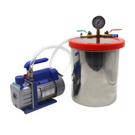 New & Original  3Gallon 12L Degassing Vacuum Chamber 2RS-2 Dual Stage Rotary Vane 5CFM Vacuum Pump