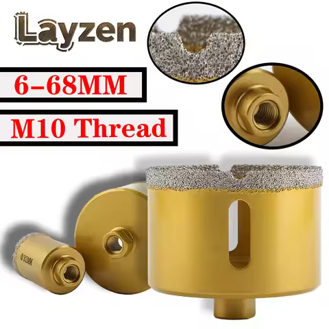 M10 Thread Shank 6-68mm Marble Tile Hole Saw Vacuum Brazed Diamond Drilling Core Bit For Granite Por