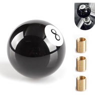 1 PC 8 Ball Shift Knob, Round Pool Ball Shift Knob with 3 Adapters, Acrylic Billiard Gear Shifting H