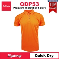 【【PREMIUM】 RIGHTWAY Baju Polo Tshirt Jersey Microfiber Berkolar Lelaki Murah QDP53 ORANGE