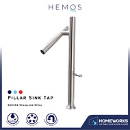 HEMOS KITCHEN FAUCET SUS304 STAINLESS STEEL 360° SWIVEL FOLDING MIXER PILLAR SINK TAP HM-19097-MS
