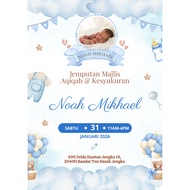 Video Kad Jemputan Majlis Aqiqah  & Birthday | Video Invitation Digital Card | IG & FB post | Music 