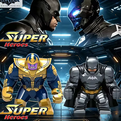 Building blocks, Marvel superheroes, assembled dolls, Spider Man, Iron Man, Venom, Shark, Deadpool, 