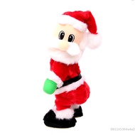 ไฟฟ้า twerk ซานตาคลอสของเล่นคริสต์มาสเพลงร้องเพลงเต้นรําบิดกระดิกสะโพกตุ๊กตาคริสต์มาสตกแต่งบ้านของขว