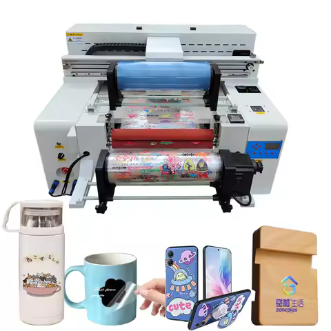 Three in One UV DTF Roll-Flat Printer 60cm*50cm Digital Inkjet Printing Machine for AB Film Label St