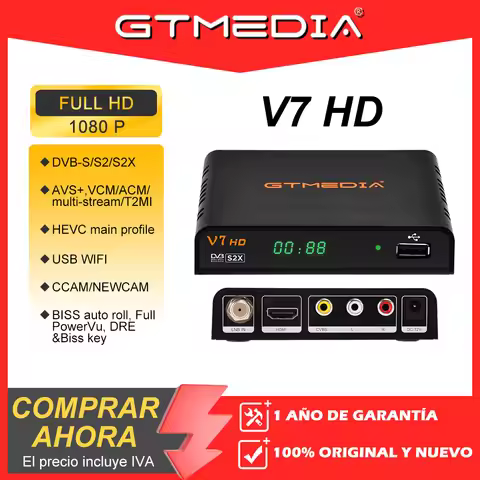 GTMEDIA V7 HD Satellite TV Receiver DVB S2X S2 S H.264 1080P Antenna LNB Decoder RCA USB WIFI CCAM A