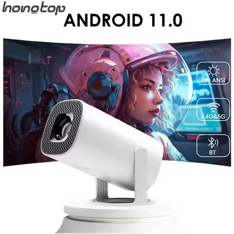 HONGTOP P30 Smart Mini Projector Android 11 WiFi6 Support 4K 1080P BT5.0 Projector 1280*720P Home Ci